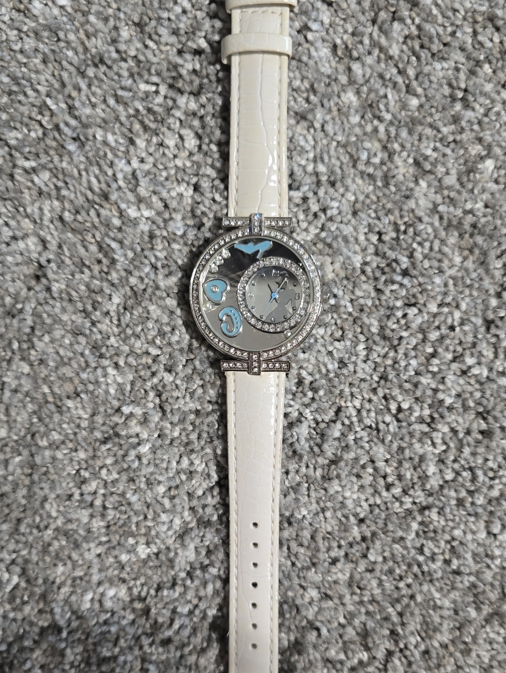 Disney Cinderella White Crystal Accent Women's Watch